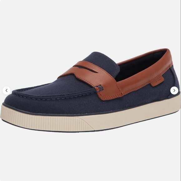 Cole Haan Nantucket 2.0 Men’s Penny Loafer Navy and Tan Size 13W NEW main image 6